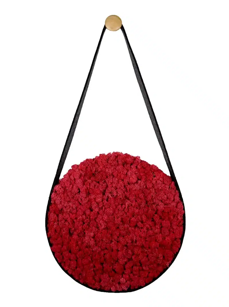 Red floral purse with black strap