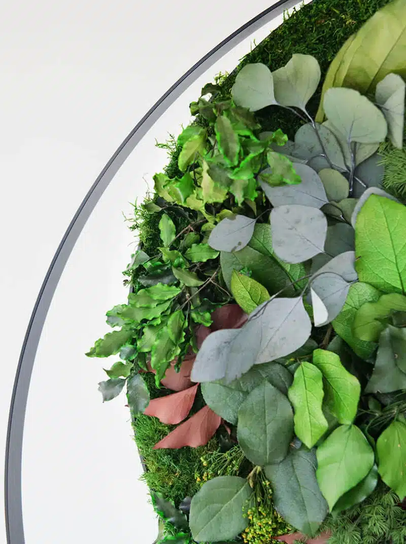 Decorative circular green foliage arrangement